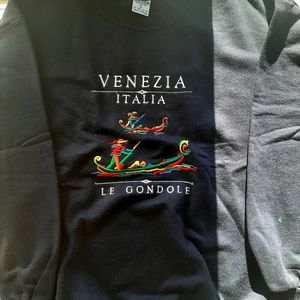 Navy  Blue 100 percent cotton,  Venezia Sweatshirt, Size Large